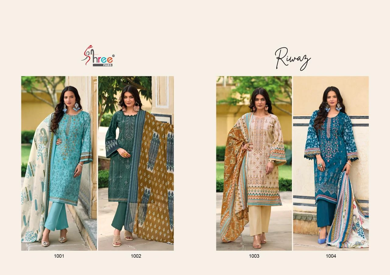 Shree Fab Riwaz Pure Cotton Wholesale Pakistani Salwar Suit Catalog — Wholesale Salwar Suits, Shree Fabs wholesale from Surat — view 5
